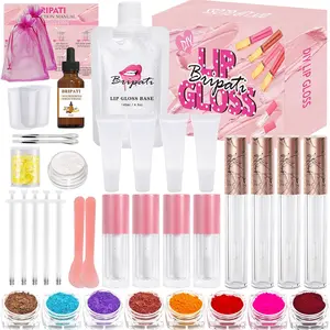 Easter Gifts  DIY Lip Gloss Making Kit, DIY Lip Glosses Set to Make Your Own Lip Stick, Easter Gifts Fun Craft Makeup Lipglosses, All-Inclusive Moisturizing Handmade Lip Glaze Supplies