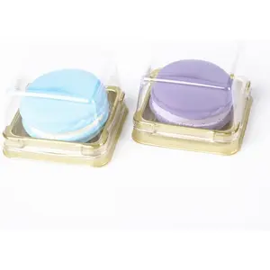 Single Clear Plastic Mooncake Box with Transparent  and Sealing Lables, 50 Sets (50G )
