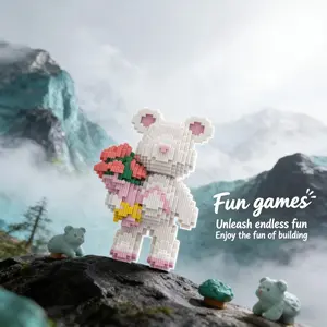 Lucky Rose Bear Toy, Trendy Decoration Statue, Creative Handmade DIY Ornament, Christmas Halloween Holiday Gift, Birthday Present