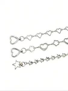 Sweet Hollow Flower Heart Star Bag Chain Extender, Long Underarm Crossbody Handbag, Versatile Decoration Chain for Bags, Elegant Chain Strap