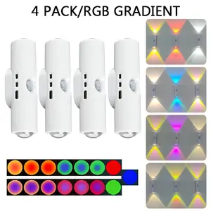 3/4Pcs Rechargeable RGB Motion Sensor LED Night Lamp - Magnetic Stick-On, Adjustable RGB Lighting, 7-Color Gradient, USB-Powered, Long Battery Life, Illuminated Night Light, Plug-Free for Entrances, Bedroom, Home Decor