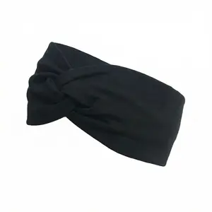 Black Solid Knotted Headband