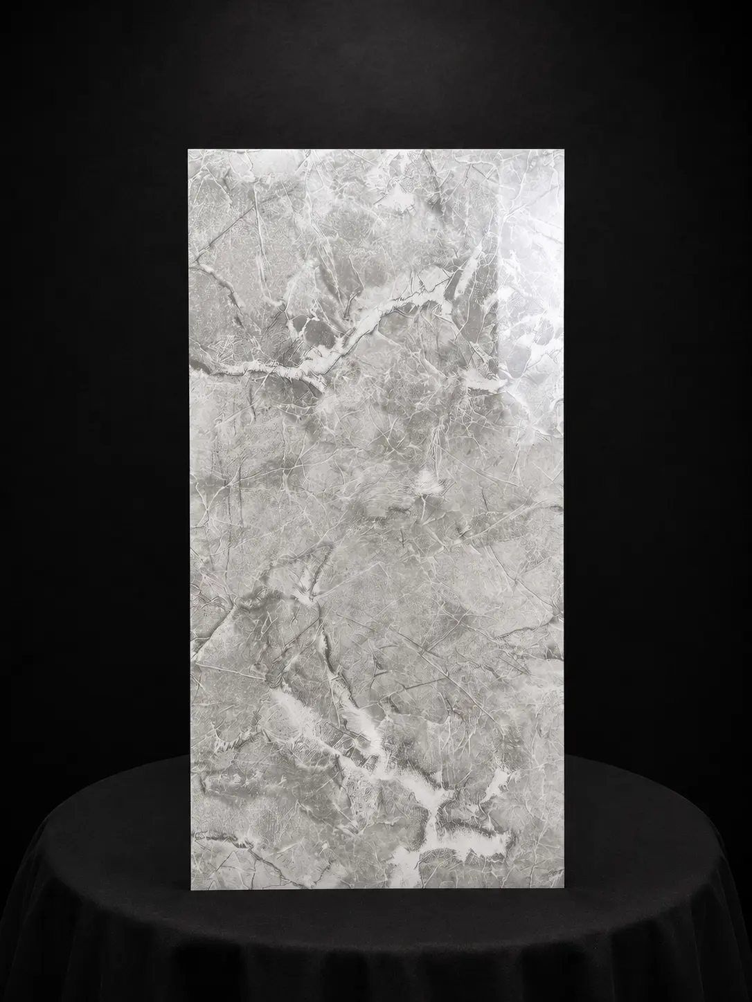Glacier Grey Peel & Stick Backsplash Tile 12"x24" Faux Marble Self Adhesive Wall
