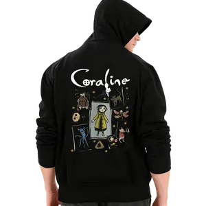 Coraline Character Collage Hoodie: Whimsical Fantasy Style hoodie cozy hoodie hoodie men woman fashion hoodie head hoodie