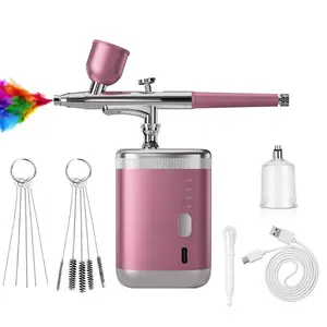 Portable Nail Art Airbrush Compressor Pump, Mini Water Bottle Refillable Spray Gun for Models & Nails, Easy-To-Use Makeup Tool, Airbrush Kit