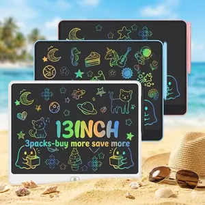 【3-Pack】13-Inch Large LCD Screen Writing Tablet for Kids, Eye-Protection Drawing Pad with Stylus, 1-Click Erase Portable Reusable Mess-Free Educational Toy for Toddlers Age 3-8, Cool Gifts for Kids, Toddler Gifts (Summer Vibes)