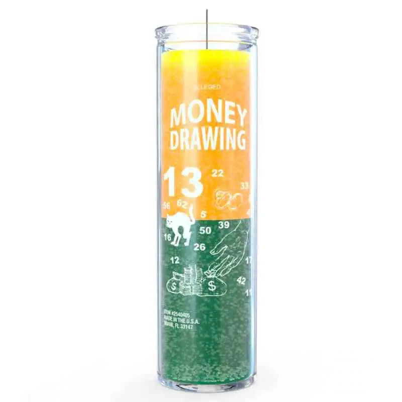 7 Day Money Draw Gold Green Book - Paraffin Wax Candle-Themed Literature for Art Enthusiasts