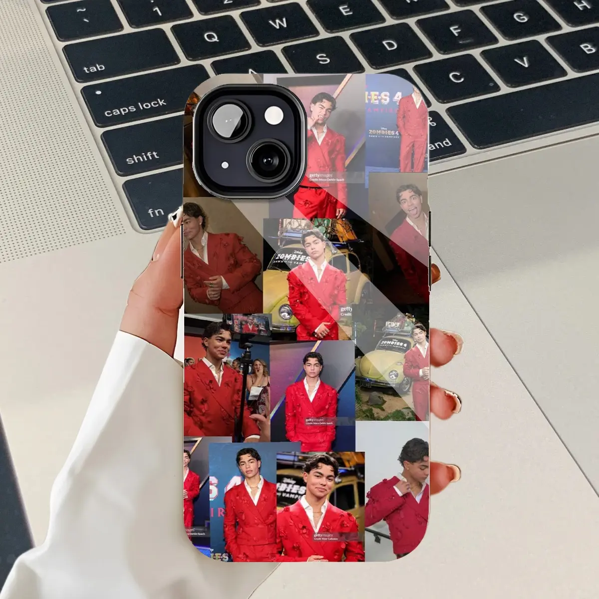 Malachi Barton Red Suit Collage Fashion iPhone Case, PBT+TPU Shockproof Double-Layer Mobile Phone Accessory for iPhone 17/16/15/14/13/12/11 Pro Max/Plus Protection Shell, Accessories