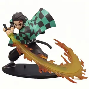 Demon Slayer Thunder vs Flame Battle Figures!Zenitsu + Rengoku + Fire God Tanjiro w/ FREE Gift! Anime Figurine Set for Display Model Set