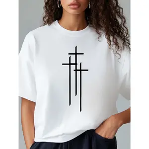 Multiple Colors Available Loose Fit T-Shirt - Hymn Lyrics Print - Premium Cotton Tee - Ideal for Choir And Church Services Choir Evangelistic Meeting Gospel Summer Camp Good Friday Easter Pentecost American Processing