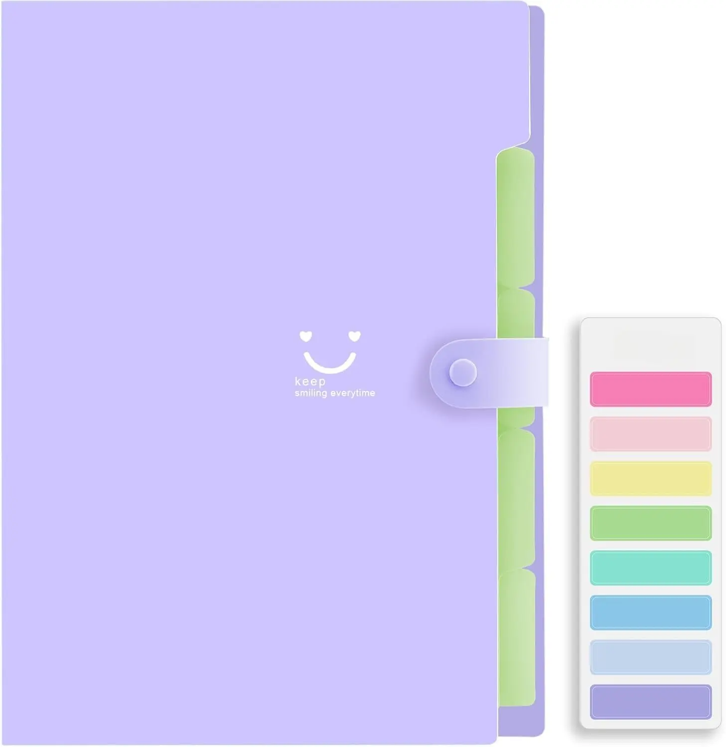 Accordion File Organizer, Letter Size, 5 Pocket Expanding File Folder, Cute File Folder with Labels, Portable File Organizer for School Office Supplies, Folders for Documents, Purple