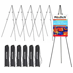 MEEDEN 6 Pcs Easel Stand for Painting and Display: 63" Art Metal Easel Sign Stand with Bag - Portable Foldable Instant Tripod Display Easel Stand for Wedding, Painting Canvas, Presentations, Posters
