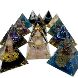Orgone Resin Pyramid for Chakra Balancing & Meditation - Energy Generator for Positive Energy and Feng Shui Home Decor