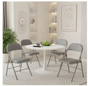4-Pack Folding Chairs, Dining Chairs with Cushioned Seat and Back for Indoor or Outdoor Use, Home, Office, Events & Parties