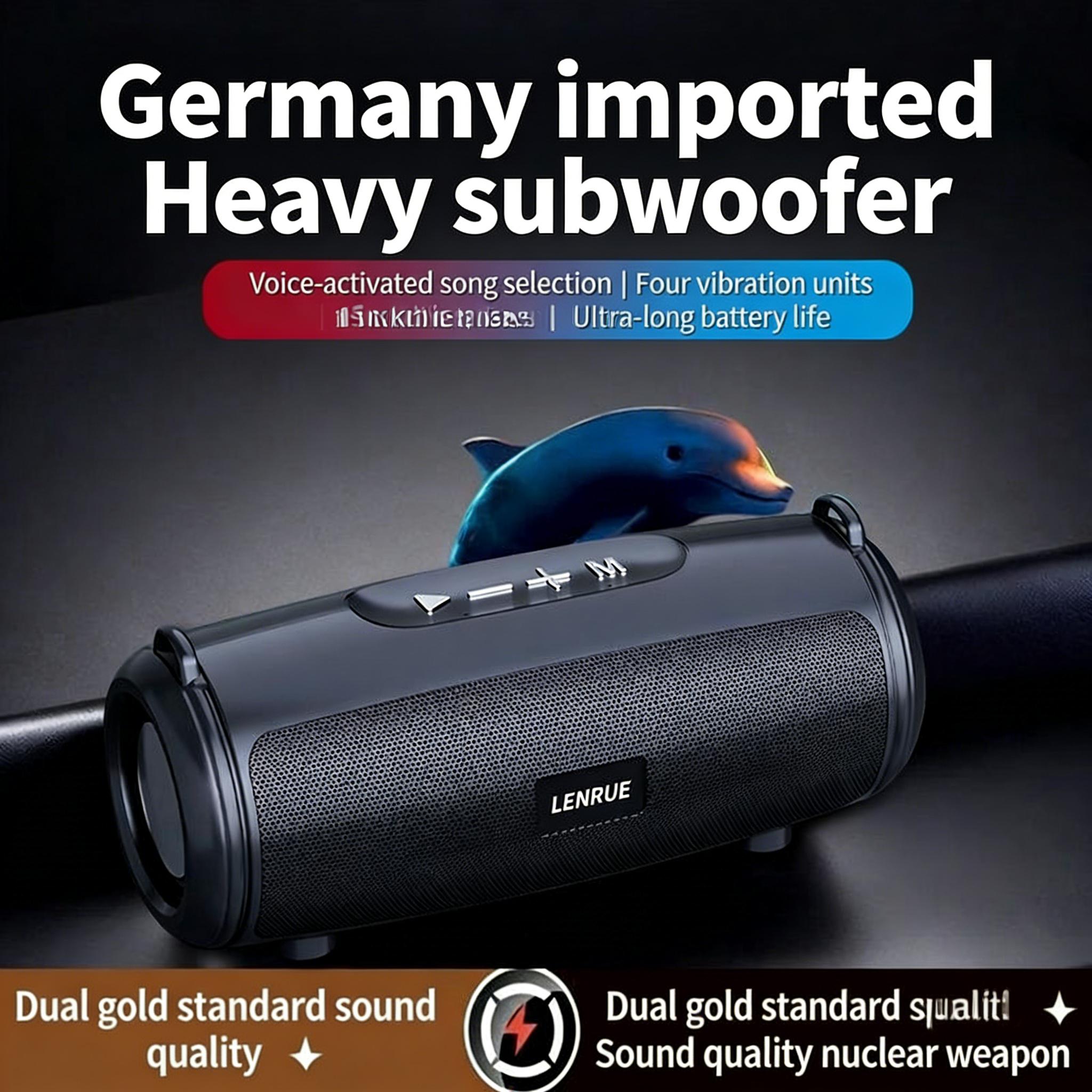 Portable Bluetooth Speaker, Waterproof Wireless Speaker with Deep Bass, TWS Pairing, TF Card, USB, AUX, AI Voice Assistant, Loud Volume for Home, Outdoor, Party, Payment Alert, Gaming