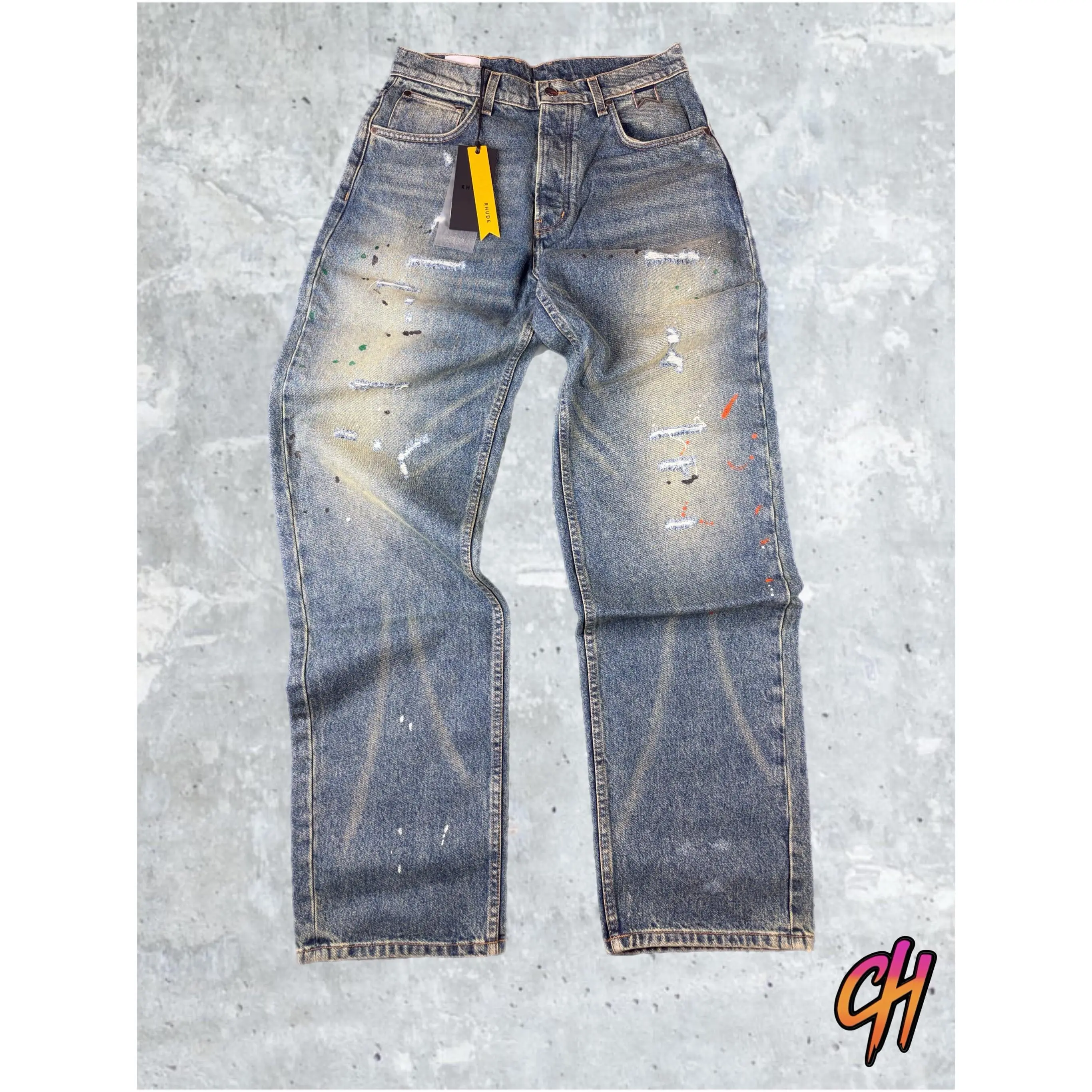 RHUDE Authentic Wide Leg Denim Indigo Jeans Mens Size 29 MSRP:$795.00