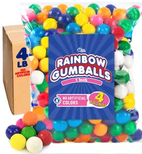 A Great Surprise  1-Inch Rainbow Gumballs  4 lb Bulk Bag  No Artificial Dyes  Vibrant Naturally Colored Gumballs for Vending Machines, Candy Buffets, Party Favors & Refills