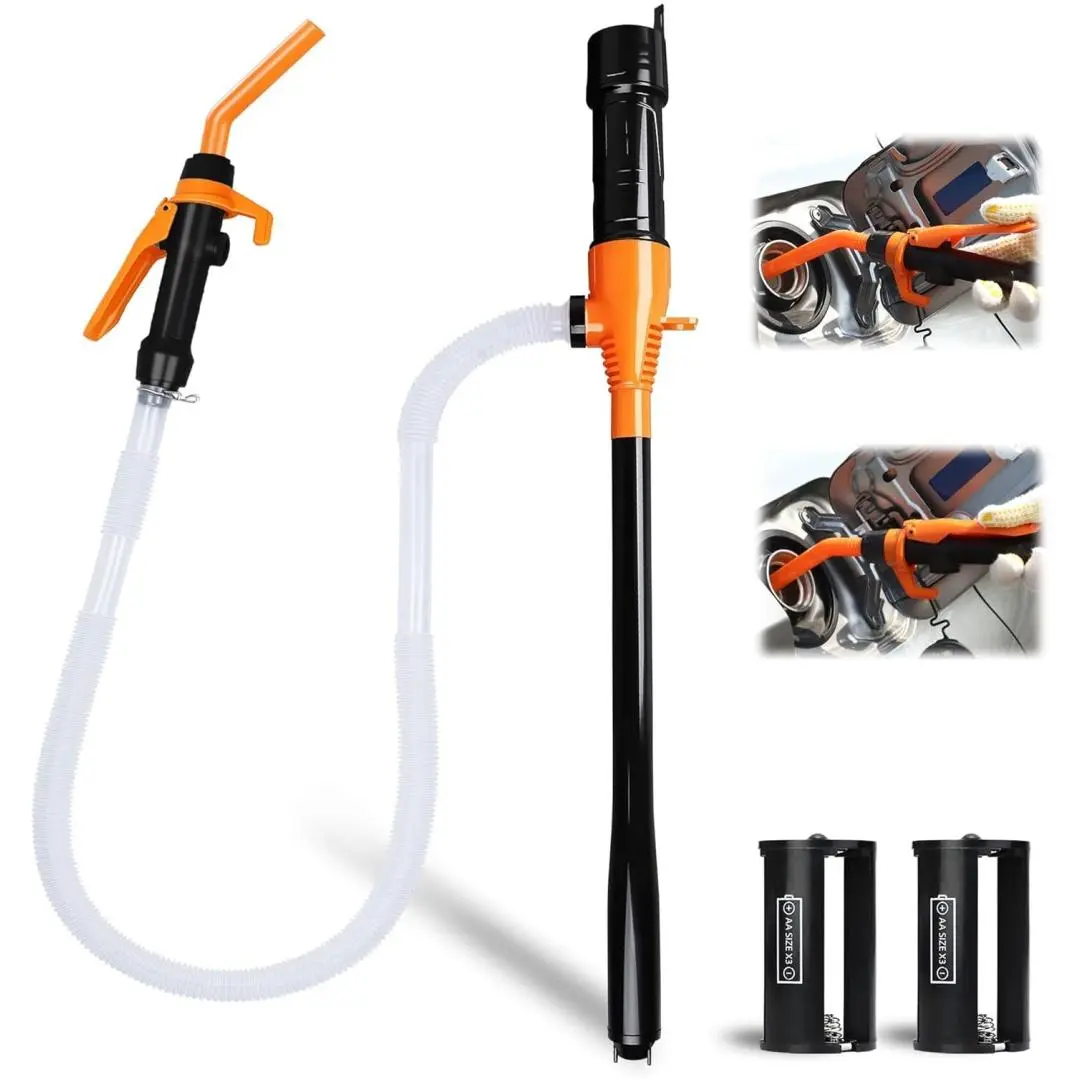 Portable Power Battery Pump, Battery Powered Electric Siphon Pump for Gasoline, Fuel Oil and Diesel, Siphon Liquid Extractor, 2.4 GPM, Hand Fuel Pumps, Fuel Transfer Pump, Handheld Pump