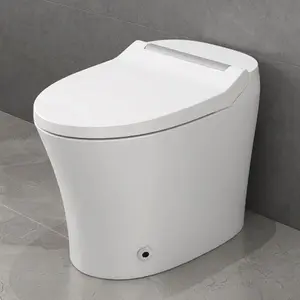 Bellemave  Smart toilet with Built-in Heated Seat, One Piece Elongated Modern Toilet with Adjustable Temp Heated Seat, Auto Flush, Dual Flush Toilet 1/1.28 GPF, Foot sensor Flush, White Night Light,Knob Control