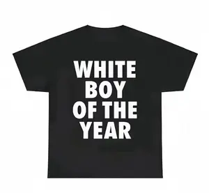 Graphic Tee for Men Women "White Boy of the Year" Oversized Soft Round Neck Cotton Tee, Chicken & Teddy Themed Streetwear Casual Short-Sleeve Top  gift springglowup,summervibes