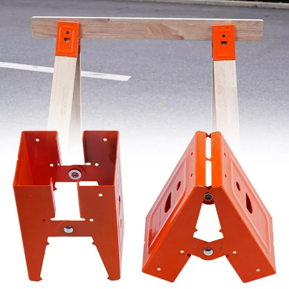 Heavy Duty Sawhorse Brackets, 2 Packs Durable and Easy-to-Use Metal Brackets for Creating Sturdy and Reliable Sawhorses,Pre-Drilled & Easy Assembly, Ideal for Woodworking, Construction & DIY, 15Cm Tall, 25° Fixed Opening