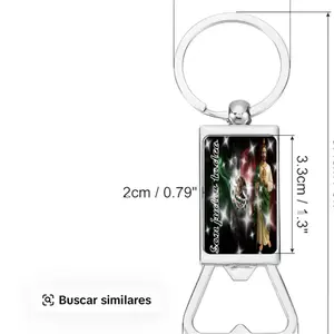 San Judas Tadeo Keychain with Bottle Opener 2cm x 3.3cm Religious Accessory for Car Keys