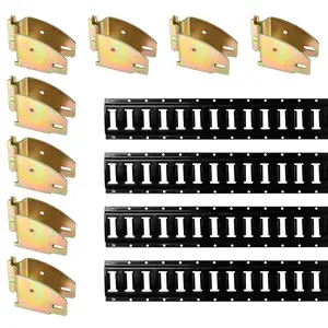 4' Black E track Kit - 4 Rails + Shelving Accessories- 12 Pcs