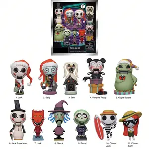 1PC Disney Officially Licensed Nightmare Before Christmas Random One Bag Clip Blind Box Surprise Figural Clip Keychains Each Keychain Features A Different Character Keyring Random One Figurine Gift for Christmas Halloween