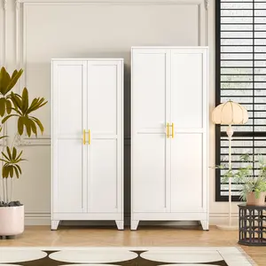 75.2" & 70.8" Tall Metal Kitchen Pantry Storage Cabinets with 2 Door and 5 Adjustable Shelves Cupboard for Kitchen Dining Room Living Room and Bathroom