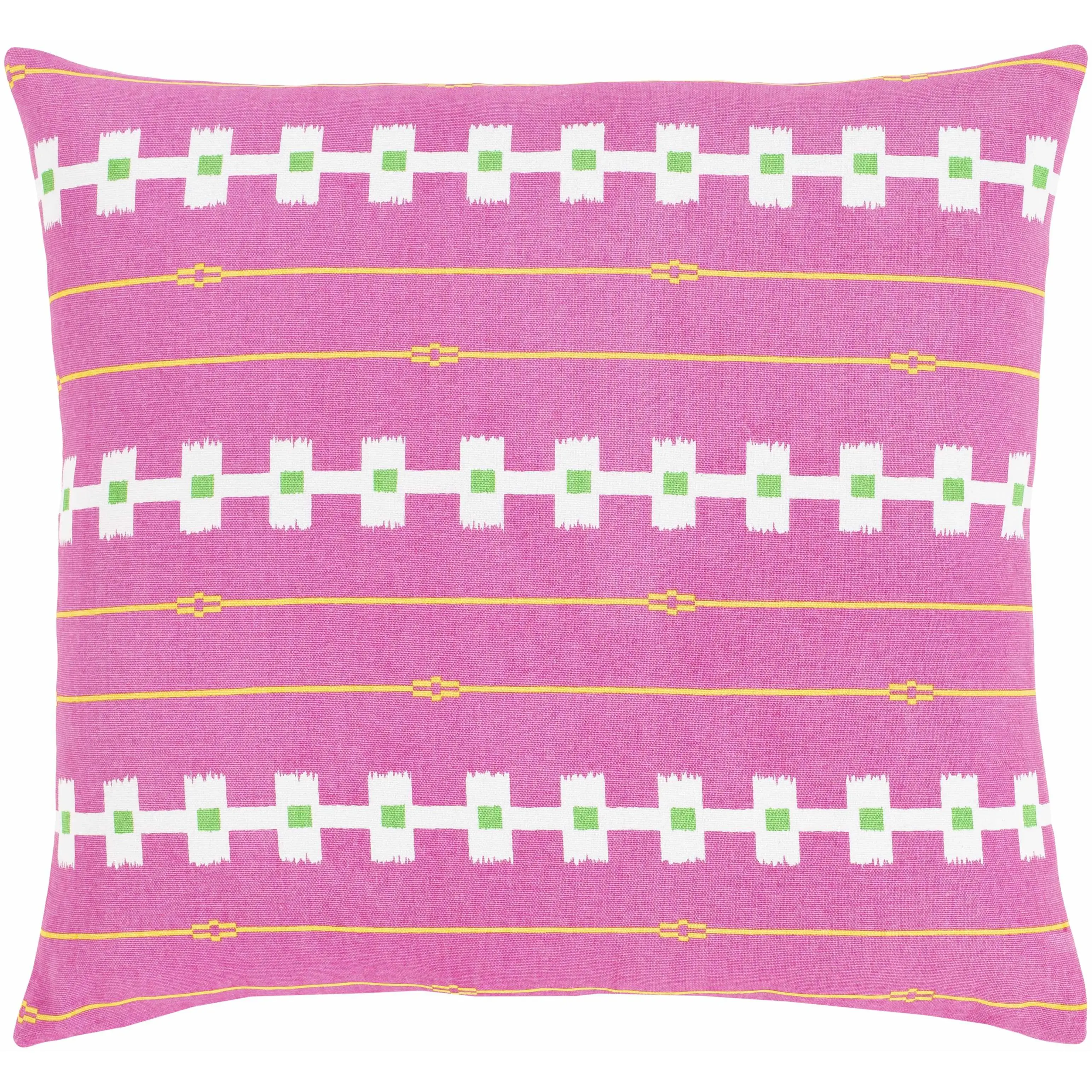 Morann Pink Geometric Lines Accent Pillow - Modern Square Cozy Corner Decor, Fabric Textile Room Decor Cushion, Clearance, Square Shape
