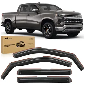 Nilight in Channel Rain Guards for Chevy Silverado/Sierra 2500HD/3500HD 2020 2021 2022 2023 2024 2025 Crew Cab Original Window Deflectors, Vent Window Visors-4PCS Car Cover Truck Vehicle Replacement Custom dealsforyoudays