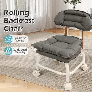 1 Count Rolling Backarest Chair, Multi-Scene Home Office Garage Stool