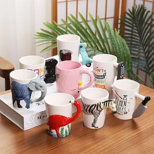 Creative Animal Theme Mug, 400ML Ceramic Coffee Cups, Whimsical Animal Handle, Funny Abstract Novelty Drinking Cup, Ideal Gift