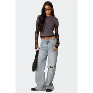 Adam Distressed Low Rise Baggy Jeans