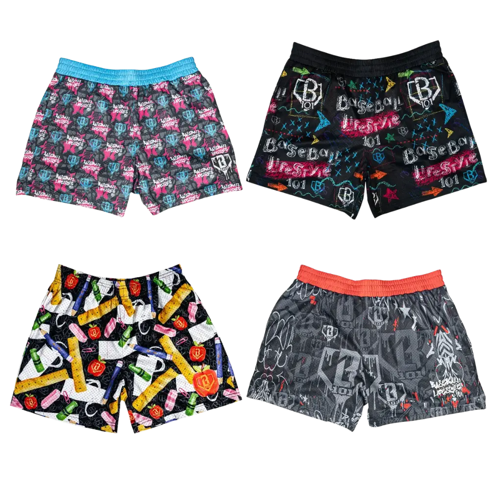 Baseballl Lifestylee 101 Chalkboardd Mesh Shorts - for Youth & Adults | Outdoor Style for Women & Men | Baseball Training, Gym & Everyday Activewear | Perfect Gift for Him