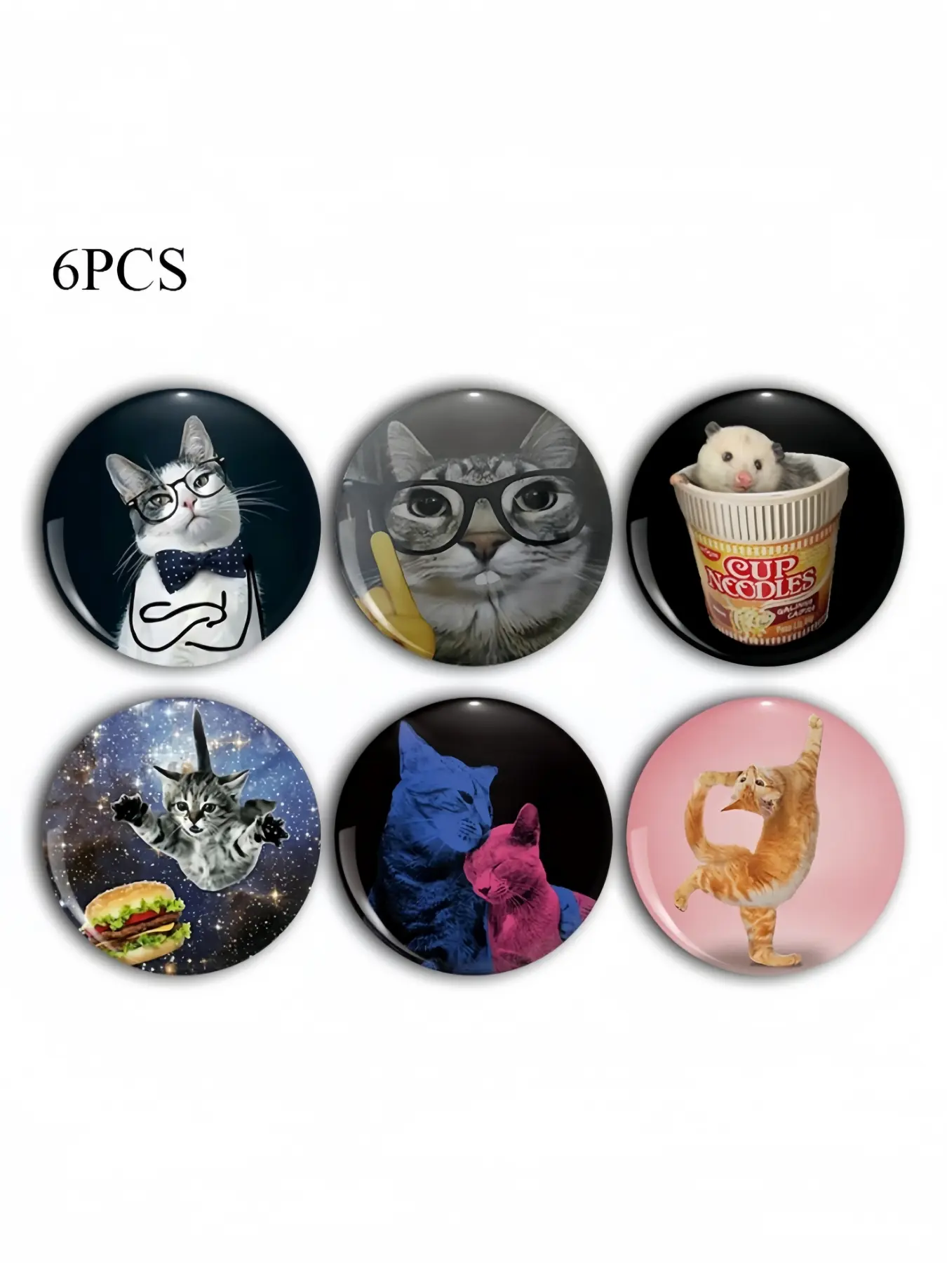 Cute Cat Brooch Pin Badge, Lapel Pins, Unique Fashion Accessory, Round Plastic DIY Button, Unisex Decorative Pins for Men Jeans, T-Shirts, Backpacks, Hats, Gifts