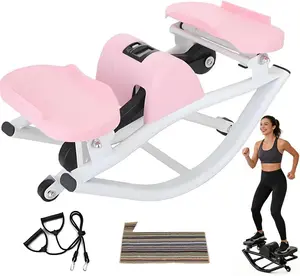 Rock Stepper with Elastic Resistance Bands & Anti-Slip Mat, Side-to-Side Lateral Rocking Motion, Digital Display & High-Capacity Design for Home Leg Glute Workout