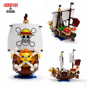 432PCS + 9Dolls  Ship Building Blocks Model DIY Assembly Toy Display Gift for Kids