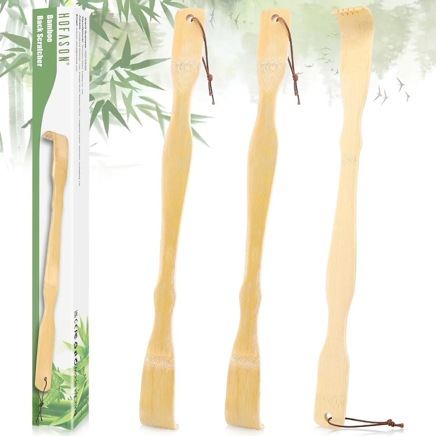 Bamboo Back Scratcher,100% Natural Bamboo Back Scratchers for Itching Relief,Strong & Sturdy 17 inches