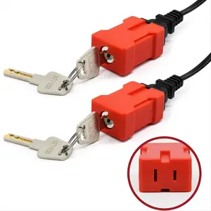 Plug Lock Electrical Cord Plug Lockout Device 2 Pack Outlet Locking Safety Lock Fits Electrical Shutdown Service for Christmas New Year Home Use