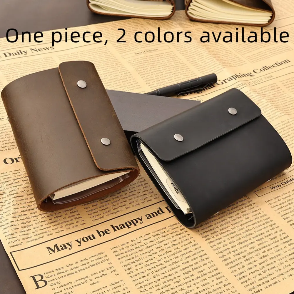 Vintage Full-Grain Leather Notebook, 200 Pages Genuine Leather Spiral Binding, Traveler's Crazy Horse A7 Journal, Durable & Stylish