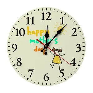 Silent Wall Clock, Round Wooden Design, Modern Home Office Decoration, Mother's Day Gift, Gifts for Mom, Mothers Day Decor, Creative Decorative Clock