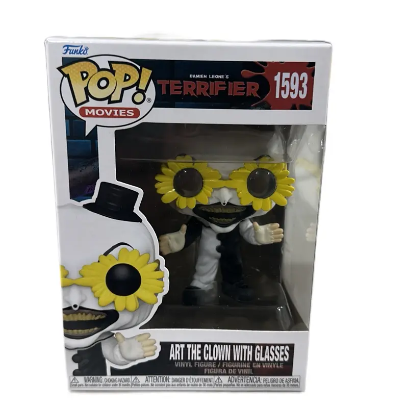Funko Pop Vinyl Figure - Terrifier Art the Clown with Glasses, Character Figurine, Model Collectible, Collectible Figure Ornament, Standout Shelf Art for Entertainment Collectors, Model Collectible Figurine