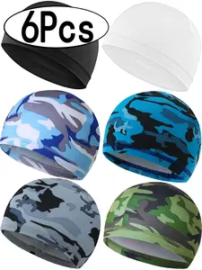 6Pcs-Summer Motorcycle Helmet Liner Sweat Absorbent Sun Protection Breathable Inner Headscarf Cap Camouflage Multiple Colors Available Fitted Hats