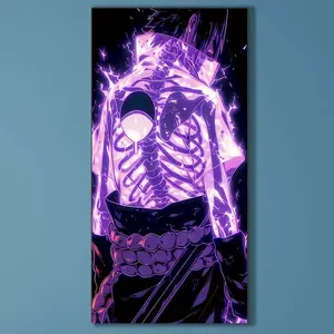 5D DIY Full Drill Round Diamond Painting - Diamond Art Kit Purple Frame, Uchiha, Cool Mosaic, Canvas - DIY Decorative Painting, Home Wall Decor, Perfect for Halloween and Christmas, Independence Day, Birthdays and Anniversary Gifts