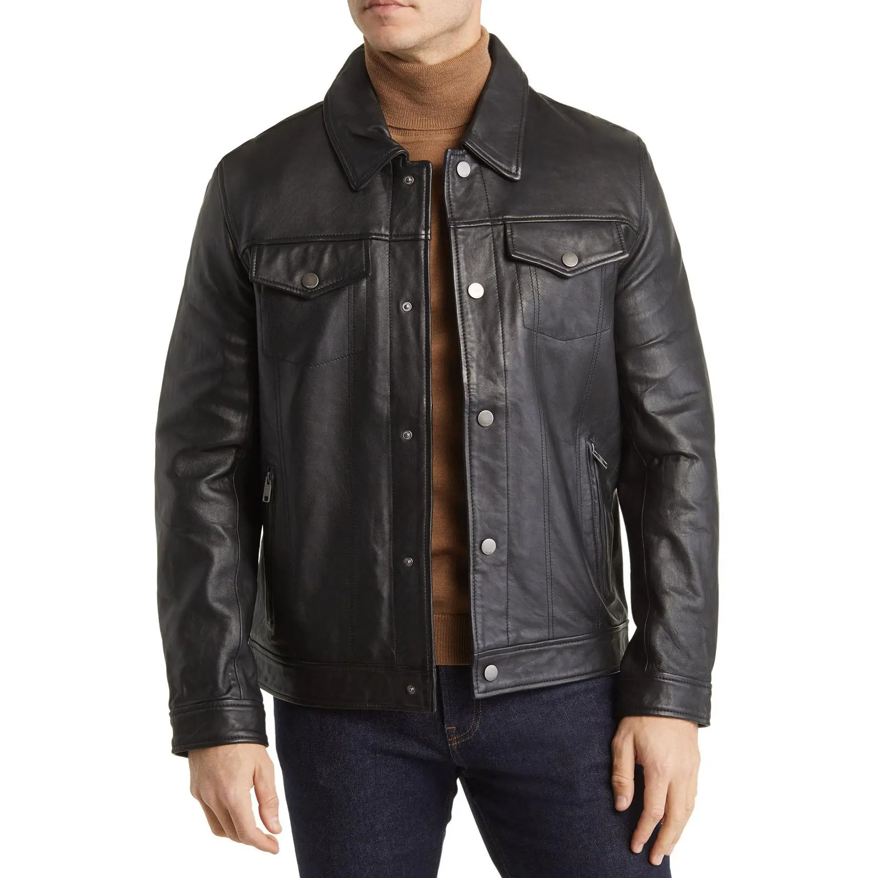 Mens Dark Brown Leather Jacket