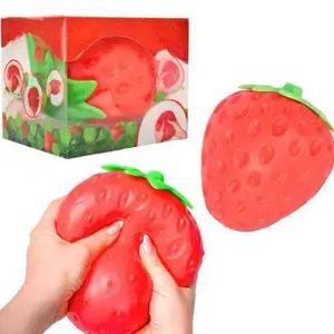 Slow Rise Strawberry Squishy Toy, Durable Silicone Anxiety Fidgets, Unisex Stress Relief Fidgeting Stress Toy