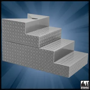 Deluxe Gray Breakable Ring Stairs For WWE & AEW Wrestling Action Figure Rings