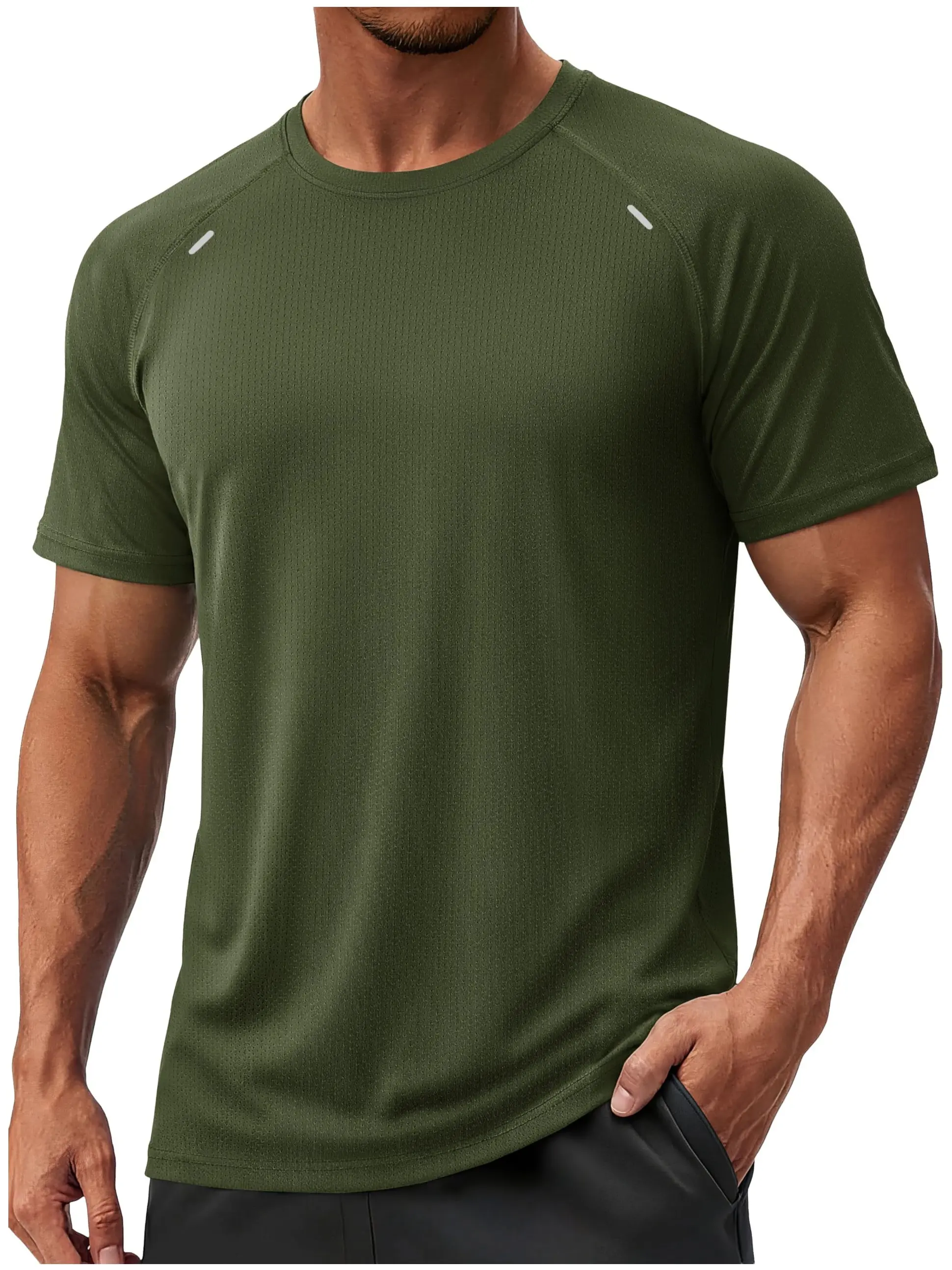 Men's Dry Fit Mesh Short Sleeve Athletic Lightweight Shirt, Sporty Chic Performance Top for Athlete Life, Fitness for Everyone, Hiking / Light Outdoor Activities, Gym Clothes, Workout Top
