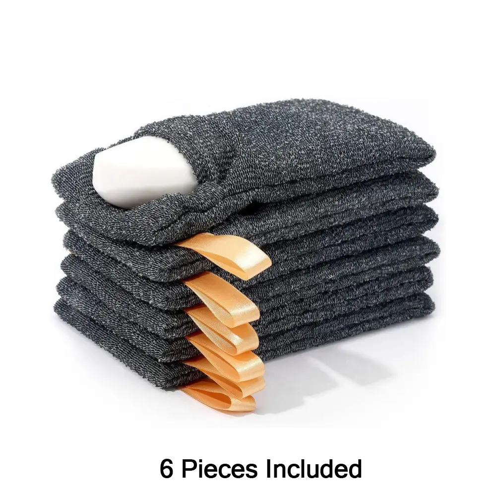 Soap Saver Pouch Exfoliating Mesh Soap Bags for Bath and Shower, Body Scrubber Sponge with Rich Foam Lather, Soap Pocket Bar Soap Holder for Bathroom Travel and Daily Body Washing (6 Pack)